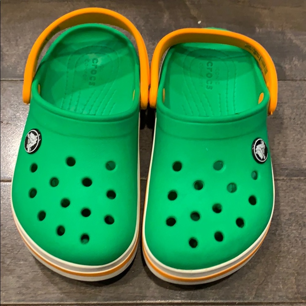 Green Crocs shoes